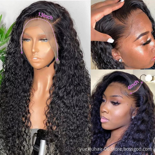 13x4 Lace Front Human Hair Curly Wigs Lace Frontal Wigs Remy Brazilian Human Hair Wigs for Women 180% Density